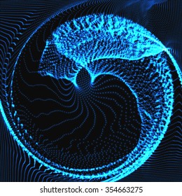 Abstract vector background. Futuristic style card. Elegant background for business presentations. Lines, point, planes in 3d space.