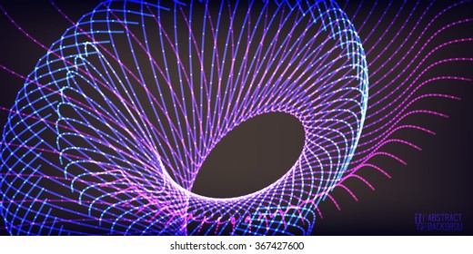 Abstract vector background. Futuristic style card. Elegant background for business presentations. Lines, point, planes in 3d space.
