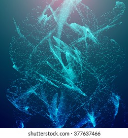 Abstract vector background. Futuristic style card. Elegant background for business presentations. Lines, point, planes in 3d space.