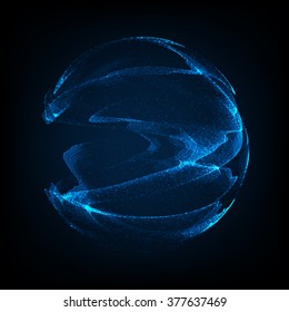 Abstract vector background. Futuristic style card. Elegant background for business presentations. Lines, point, planes in 3d space.