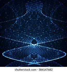 Abstract vector background. Futuristic style card. Elegant background for business presentations. Lines, point, planes in 3d space.