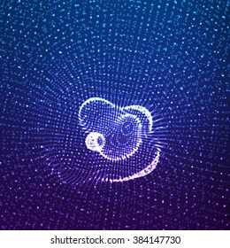 Abstract vector background. Futuristic style card. Elegant background for business presentations. Lines, point, planes in 3d space.