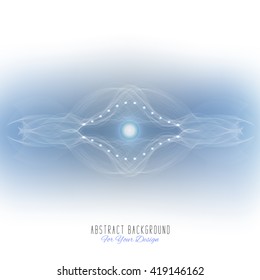 Abstract vector background. Futuristic style card. Alien organism or cell. White and light blue color