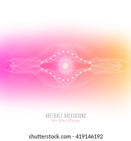 Abstract vector background. Futuristic style card. Alien organism or cell. Pink and orange colors