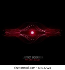 Abstract vector background. Futuristic style card. Alien organism or cell. Black and red color