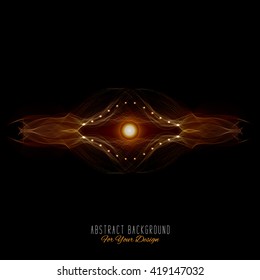 Abstract vector background. Futuristic style card. Alien organism or cell. Black and orange color