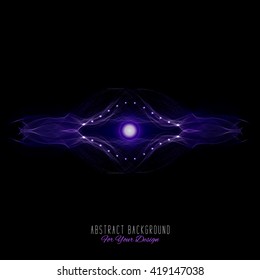 Abstract vector background. Futuristic style card. Alien organism or cell. Black and purple color