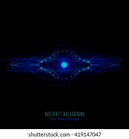 Abstract vector background. Futuristic style card. Alien organism or cell. Black and blue color
