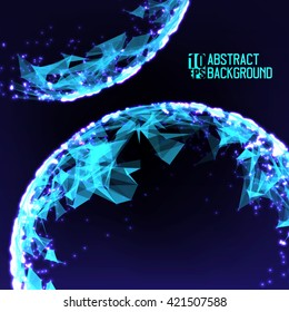 Abstract vector background. Futuristic style card. Elegant background for business presentations. Lines, point, planes in 3d space.