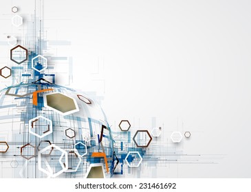 Abstract vector background. Futuristic technology style. Elegant background for business tech presentations.