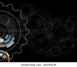 Abstract vector background. Futuristic technology style. Elegant background for business tech presentations.