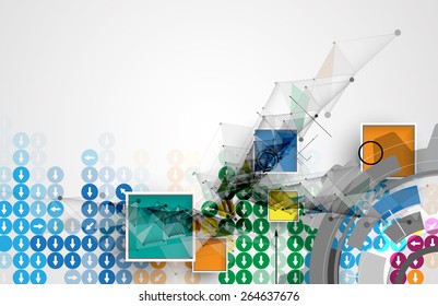 Abstrakter Hintergrund der Vektorillustration. Futuristische Technologie-Stil. Eleganter Hintergrund für Business-Tech-Präsentationen.