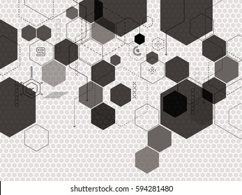 Abstract vector background with futuristic technology shapes in creative illustration.