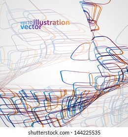 Abstract vector background, futuristic wavy illustration, colorful element eps10.