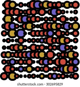 Abstract vector background. Generative art composition of different size geometric shapes.