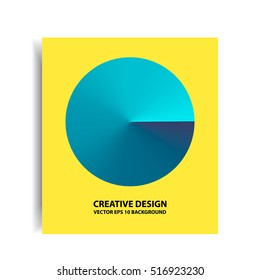 Abstract vector background geometric circle shape isolated on card, concept design template for business banner, cover, flyer, promo, blue colors, vector eps 10