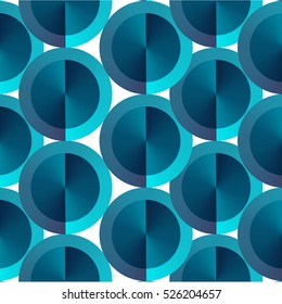 Abstract vector background geometric circle pattern isolated on card, concept design template for business banner, cover, flyer, promo, blue color, vector eps 10