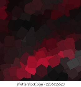 Abstract vector background. Geometric figures. Black and red cubes.