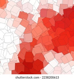 Abstract vector background. Geometric figures. Red cubes.