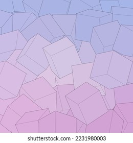 Resumen del fondo vectorial. Cifras geométricas. Cubos morados.