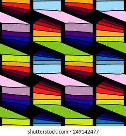 Abstract vector background. Geometric hand drawn pattern. Seamless