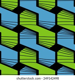 Abstract vector background. Geometric hand drawn pattern. Seamless