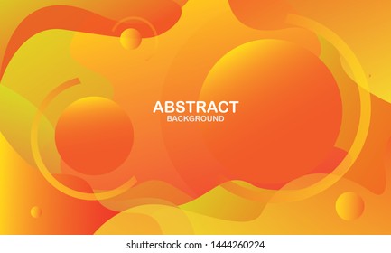 Abstract vector background. Abstract geometric background with liquid shapes. Cool background design for posters. Orange elements with fluid gradient. Vector illustration. Eps 10