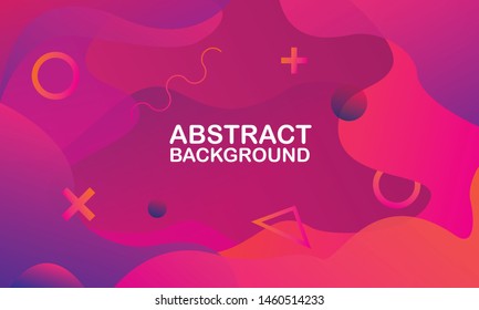 Abstract vector background. Abstract geometric background with liquid shapes. Trendy gradient shapes composition. Cool background design for posters. Purple elements with fluid gradient.