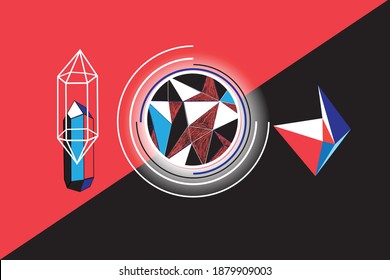 Abstract vector background with geometric objects and shapes on a bright background