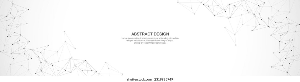 Abstract vector background and geometric pattern with connecting the dots and lines for banner design or header. Minimalistic vector texture for modern design