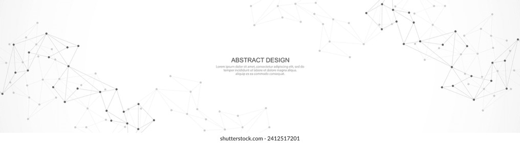 Abstract vector background and geometric pattern with connecting the dots and lines for banner design or header. Minimalistic vector texture for modern design.