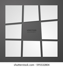 Abstract vector background. Geometric pattern banner. The original form overlapping. The flat image. Advertising Design shape. Llabel tag.