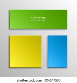 Abstract vector background. Geometric pattern banner. The original form overlapping. The flat image. Advertising Design shape. Vector label tag.