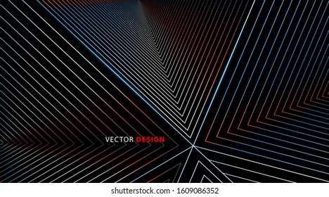 Abstract vector background of geometric and radiant lines. New texture for your design.