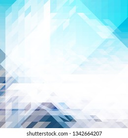 Abstract vector background of geometric shapes. Blue color mosaic pattern. Triangle