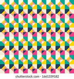
Abstract vector background with geometric shapes. Mosaic seamless pattern for wrapping paper or fabric. Geometric background for your design.