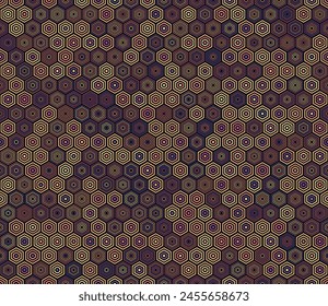 Abstract vector background. Geometric shapes of varied style and color. Hexagon geometric shapes. Tileable pattern. Seamless background. Creative vector illustration.