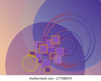 abstract vector background with geometric shapes - color circles, frames. place for text