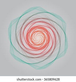 Abstract vector background. Geometrical spiral