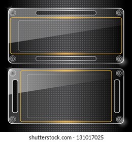 Abstract vector background with glass banners