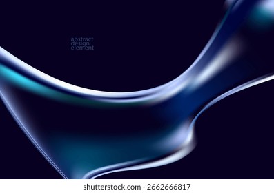 Fondo de Vector Abstractas de forma iridiscente de vidrio. Fondo de pantalla de vidrio líquido.