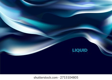 Fondo de Vector Abstractas de forma iridiscente de vidrio. Fondo de pantalla de vidrio líquido.