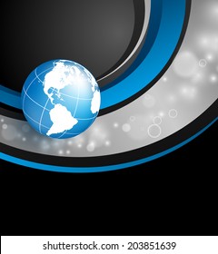 abstract vector background with globe and  lines. Eps10