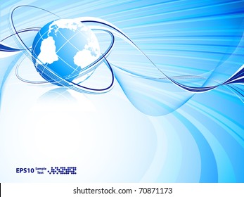 abstract vector background with globe and lines. Eps10