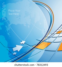 abstract vector background with globe and lines. Eps10