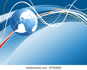 abstract vector background with globe and lines