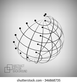 Abstract vector background with globe shaped net for your design.
