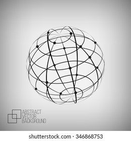 Abstract vector background with globe shaped net for your design.