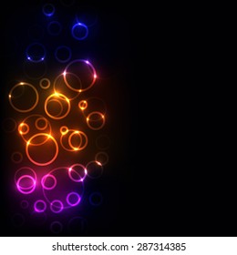 abstract vector background with glowing circles