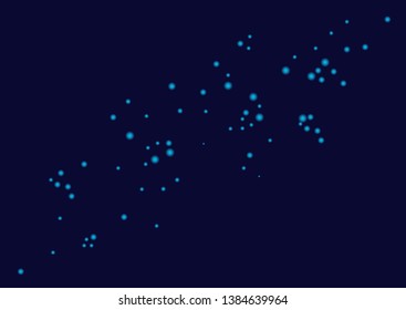 Abstract vector background. Glowing fireflies in the night. Enigmatic and mysterious illustration with beautiful blue lights in the night.Vector illustration EPS10.